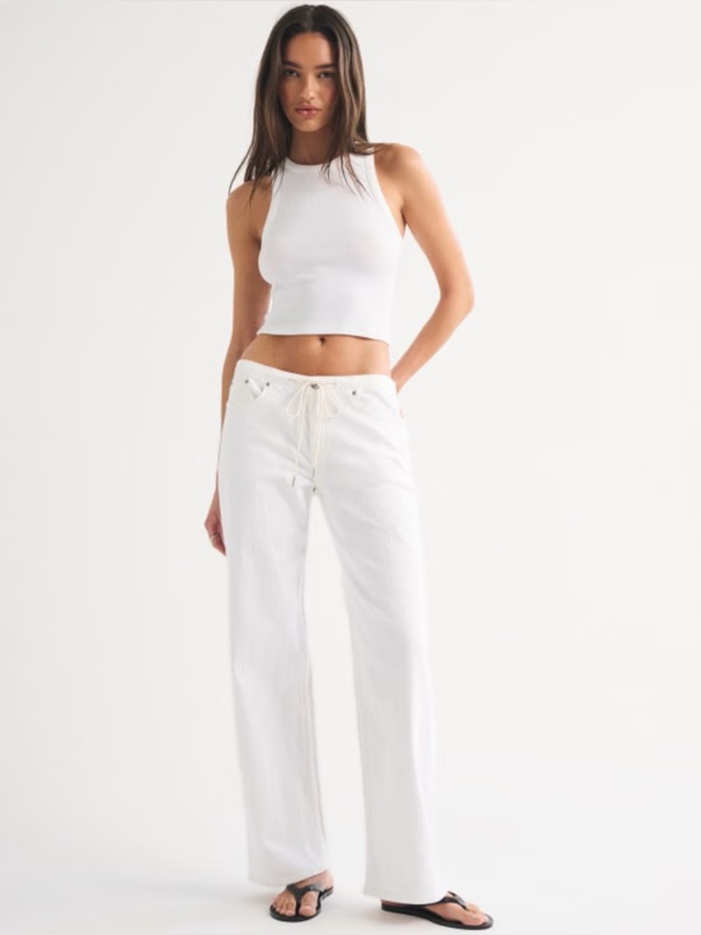 Abercrombie Classic White Wide-Leg Jeans - Women's
